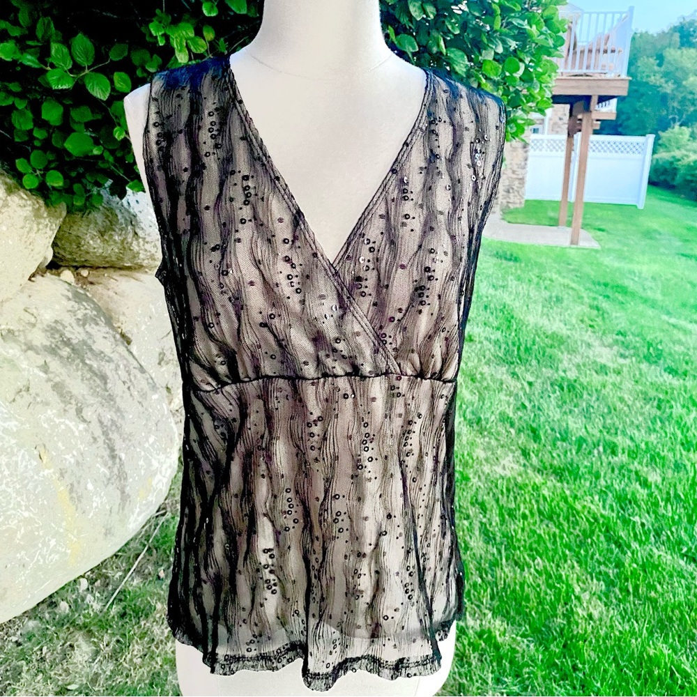 AB Studio Shimmering About Sleeveless Top